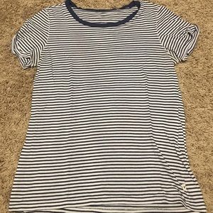 White and blue striped American Eagle t-shirt